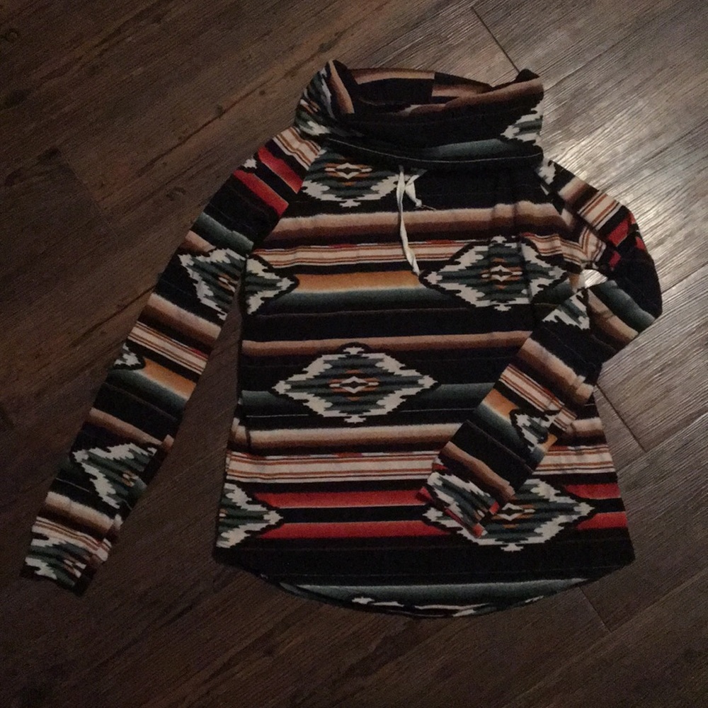 Aztec cowl neck pullover